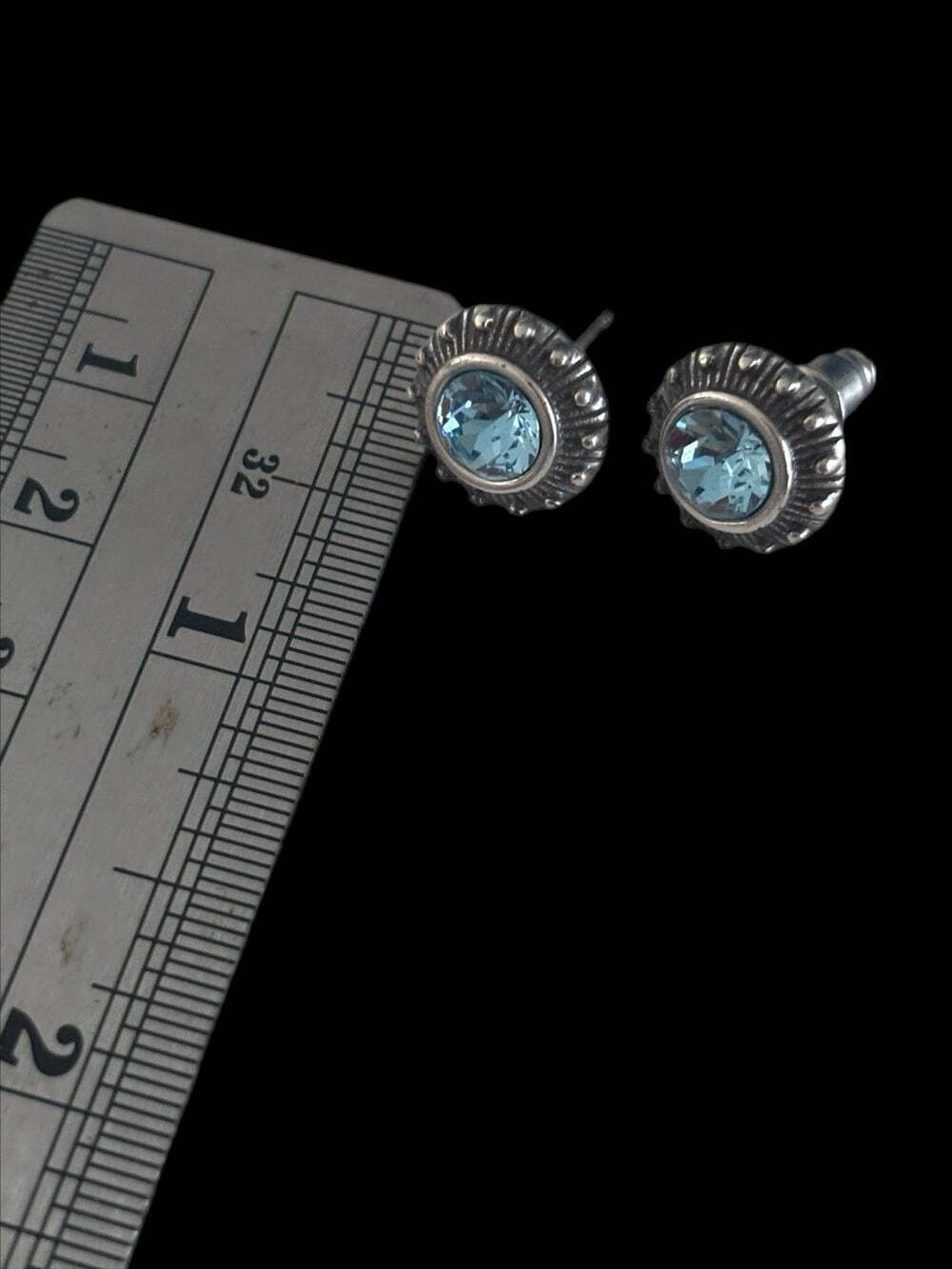 Brighton Twinkle Mini Post Earrings Style J20496 Blue Crystal Center - Picture 4 of 6
